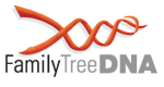 The FamilyTreeDNA logo, with a red strand of DNA above the name "FamilyTreeDNA".